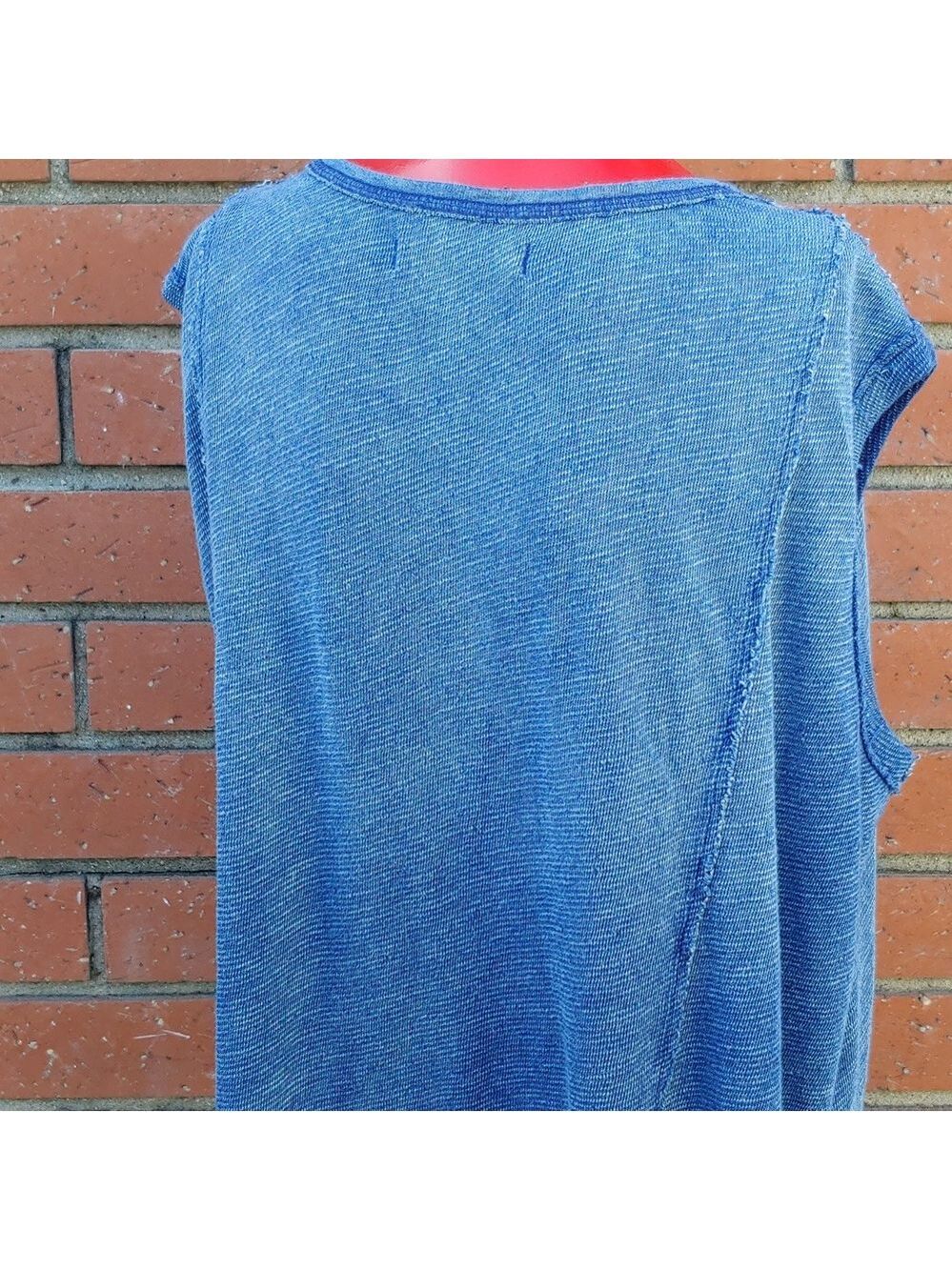 Free People Oversize Sleeveless Denim Color Knit Top by We The Free line XS - Picture 6 of 13